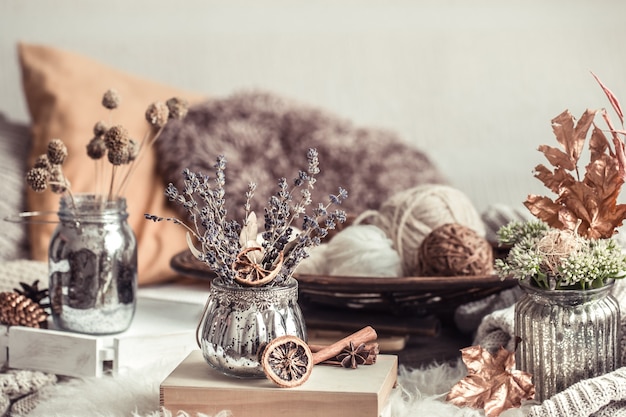 Autumn Still Life decorazioni per la casa in una casa accogliente.