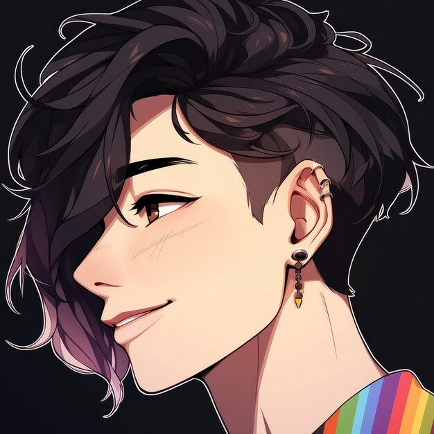 Avatar androgino di una persona queer non binaria