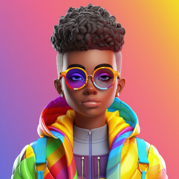 Avatar androgino di una persona queer non binaria