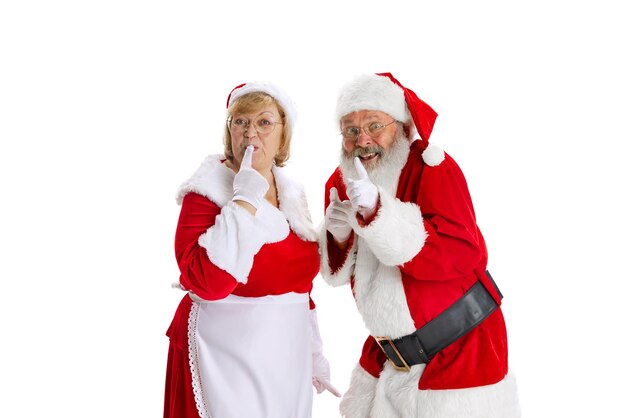 Babbo Natale allegro e la signora Claus
