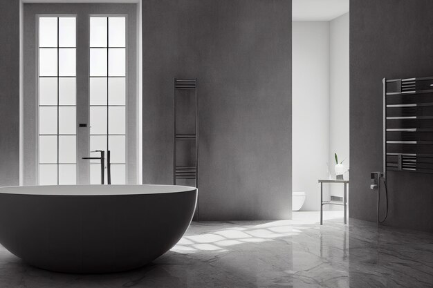 Bagno di lusso con hotel interno moderno in marmo o design per la casa con spazio natur pulito ed elegante