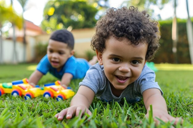 Bambini con autismo che giocano insieme