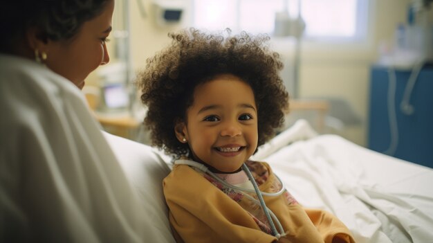 Bambino che ha un controllo medico