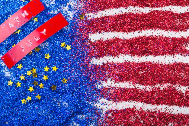 Bandiera americana fatta di glitter