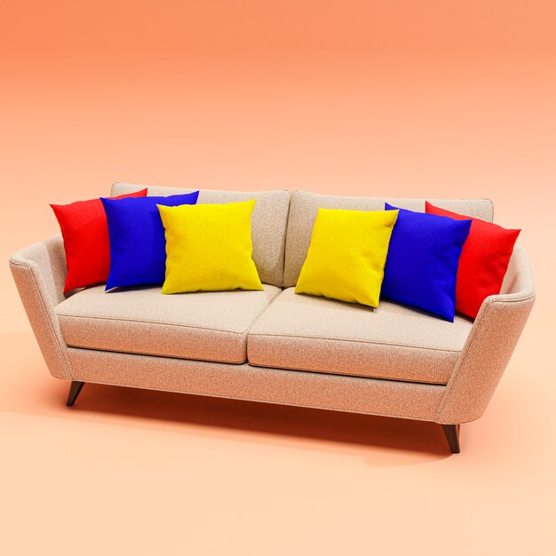 Bandiera colombiana sui cuscini del divano