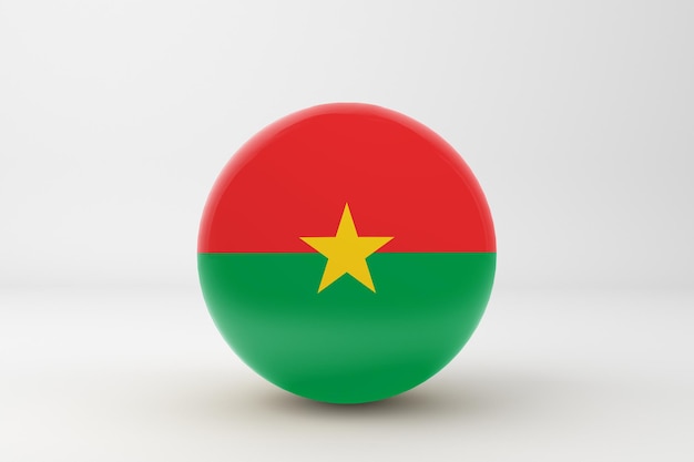 Bandiera Del Burkina In Sfondo Bianco