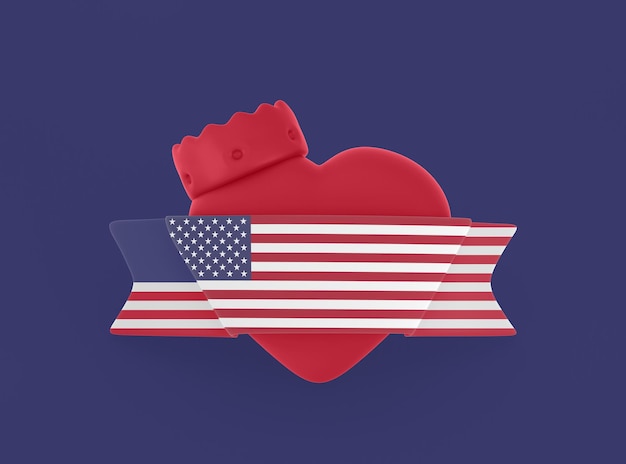 Bandiera del cuore degli Stati Uniti