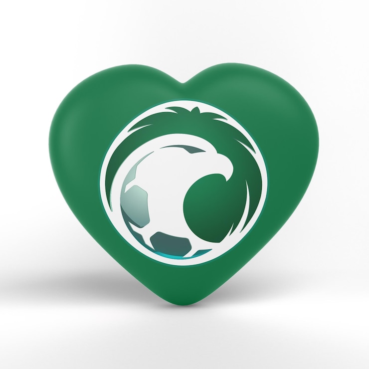Foto gratuito bandiera del cuore dell'arabia saudita