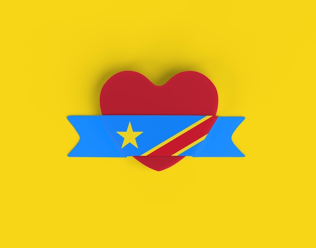 Bandiera del cuore della bandiera del Congo