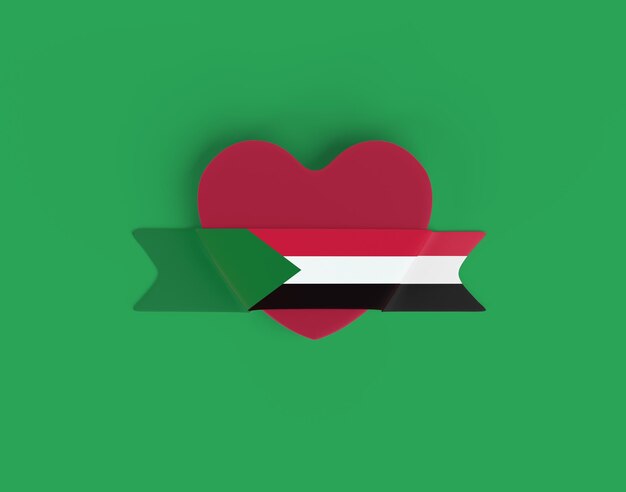Bandiera del cuore della bandiera del Sudan