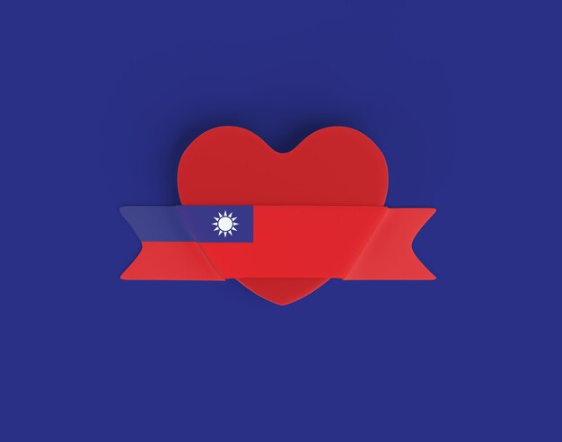 Bandiera del cuore della bandiera di Taiwan