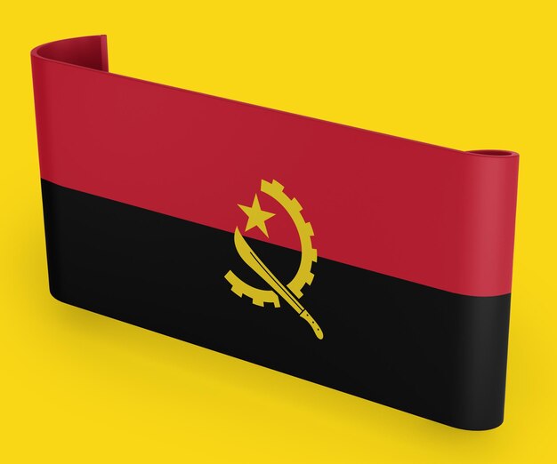 Bandiera del nastro della bandiera dell'Angola