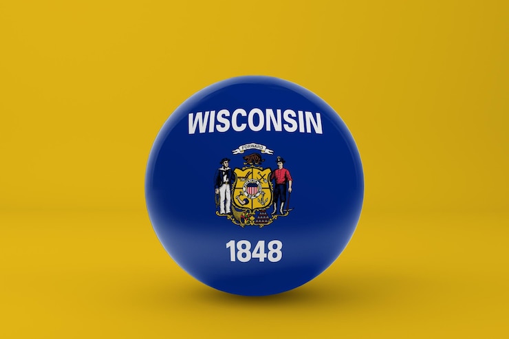 Foto gratuito bandiera del wisconsin