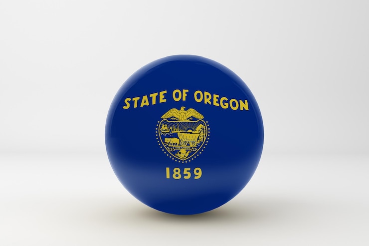 Foto gratuito bandiera dell'oregon sullo sfondo bianco