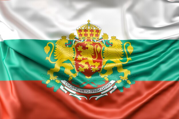 Bandiera della Bulgaria con stemma