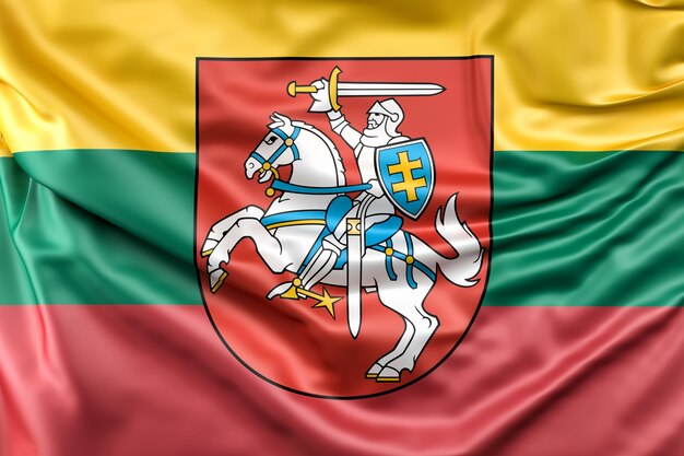 Bandiera della Lituania con stemma