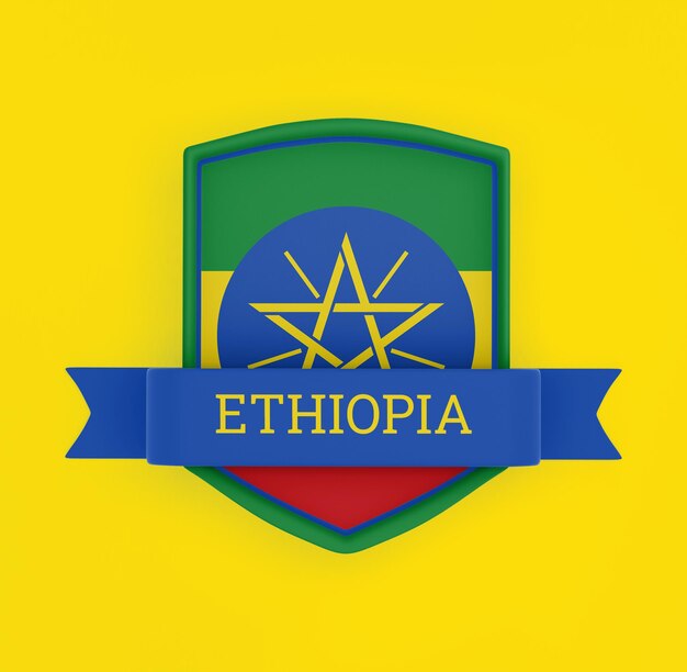 Bandiera Etiopia Con Banner