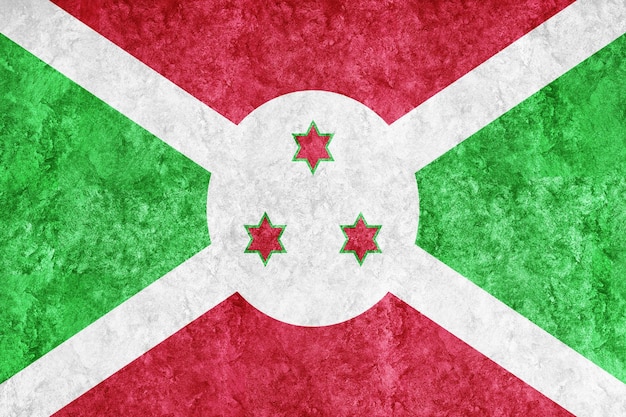 Bandiera metallica del Burundi, bandiera strutturata, bandiera del grunge