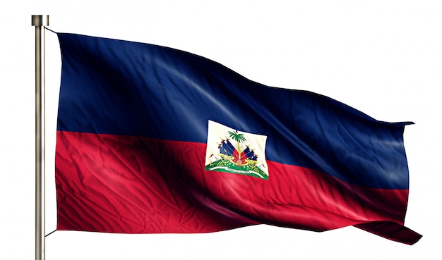 Bandiera Nazionale Haiti Isolato 3D Sfondo Bianco