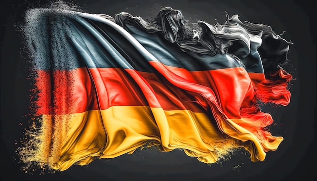 Bandiera ondulata della Germania sfondo texture AI generativa