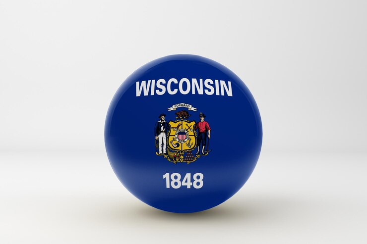 Foto gratuito bandiera wisconsin in sfondo bianco