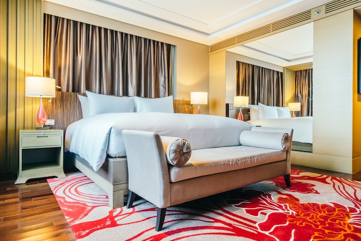 Foto gratuito bangkok, thailandia - 12 agosto 2016: bella camera da letto di lusso int