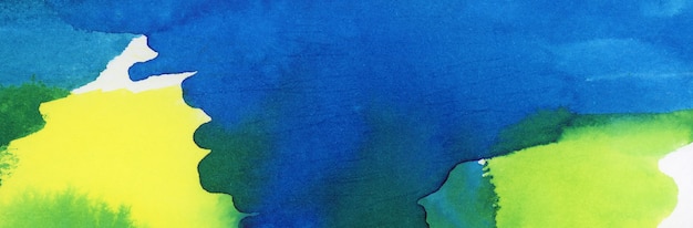 Banner acquerello blu e giallo