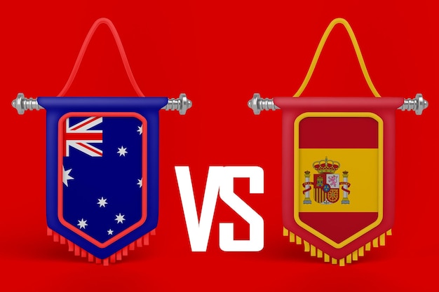 Banner bandiera Australia VS Spagna