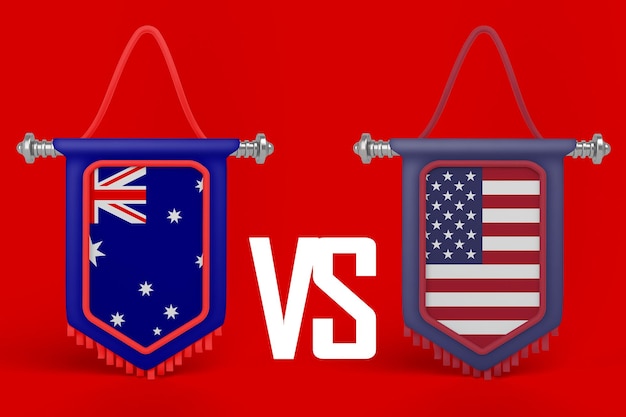 Banner bandiera Australia VS Stati Uniti