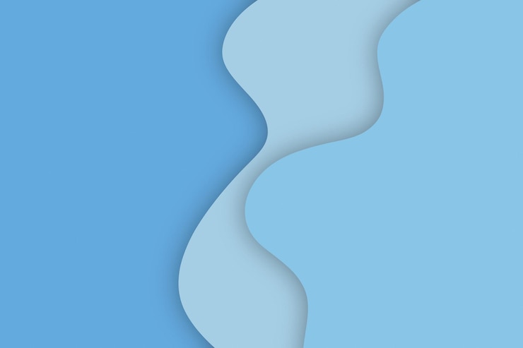Foto gratuito banner con sfondo astratto con toni blu onde di ritaglio di carta