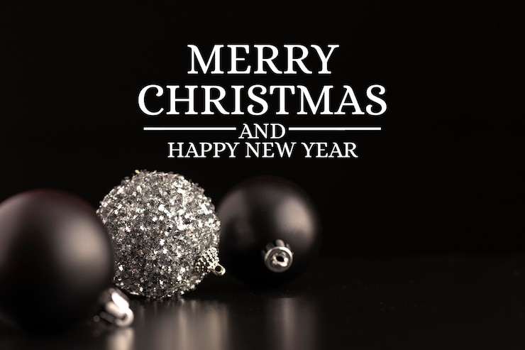 Foto gratuito banner di buon natale con globi