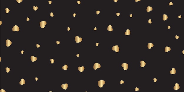 Banner di San Valentino con cuori dorati