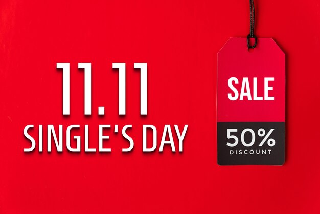Banner per il giorno dei single con etichetta