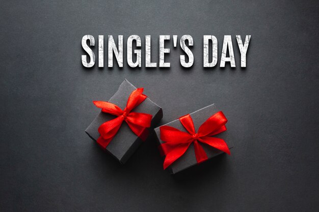 Banner per il giorno dei single con regali