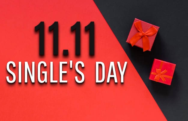 Banner per il giorno dei single con regali