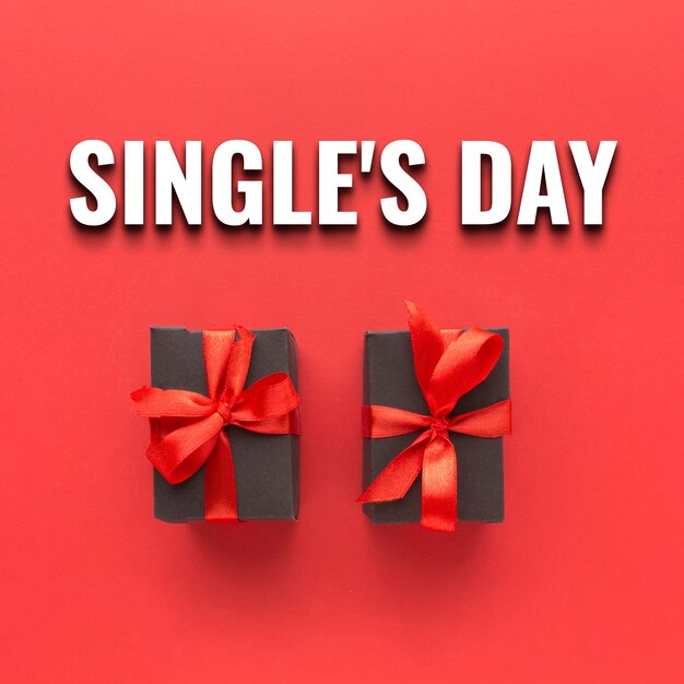 Banner per il giorno dei single con regali
