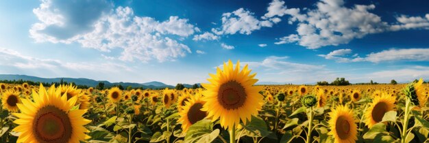 Bel paesaggio di girasoli