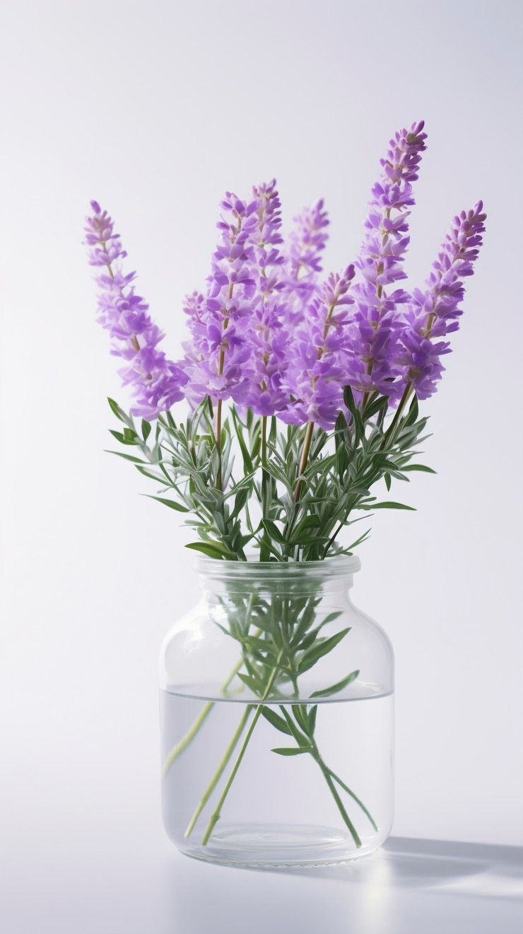 Foto gratuito bel vaso di fiori in studio