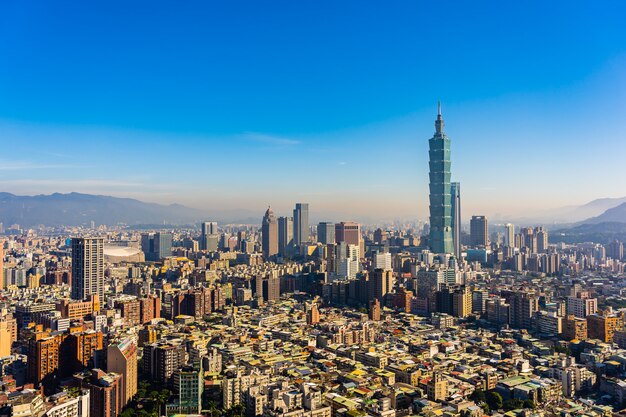 Bella architettura che costruisce la città di Taipeh