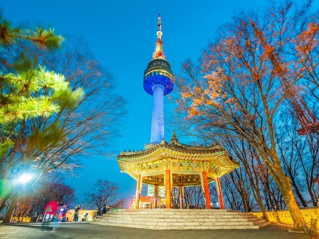 Bella architettura che costruisce la torre di N Seoul