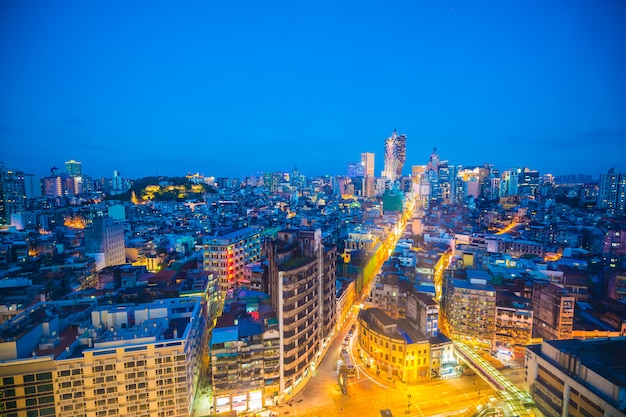 Bella architettura edificio paesaggio urbano della città di macao