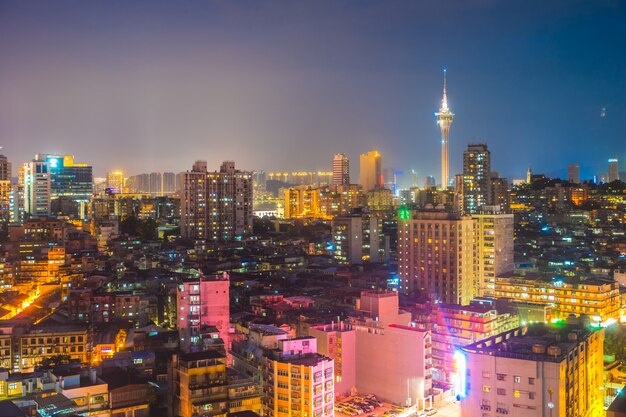 Bella architettura edificio paesaggio urbano della città di macao