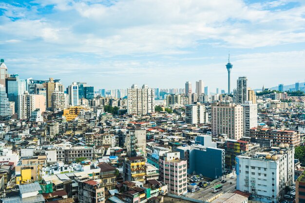 Bella architettura edificio paesaggio urbano della città di macao