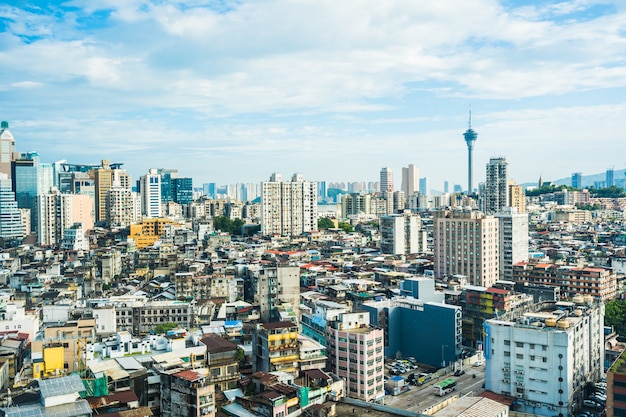 Bella architettura edificio paesaggio urbano della città di macao