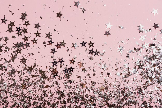 Bella decorazione di paillettes stelle con spazio di copia