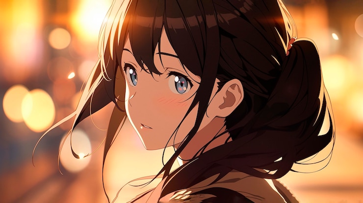 Foto gratuito bella donna anime scena dei cartoni animati