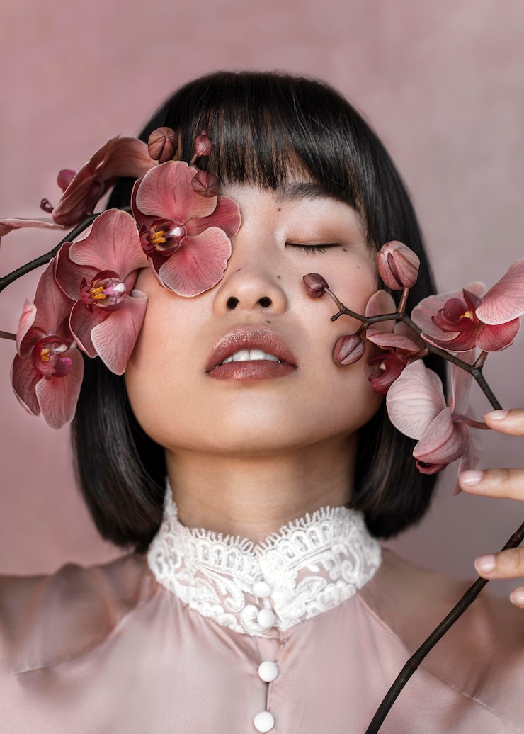 Foto gratuito bella donna con i fiori