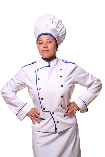 Bella donna in immagine dello chef