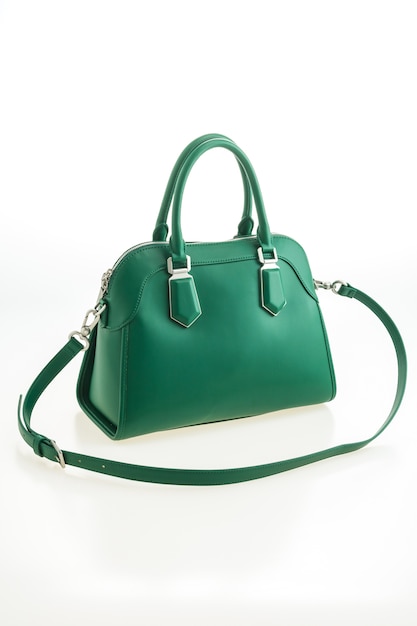 Bella eleganza e borsa verde di moda di lusso