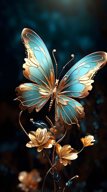 Bella farfalla con disegni dettagliati